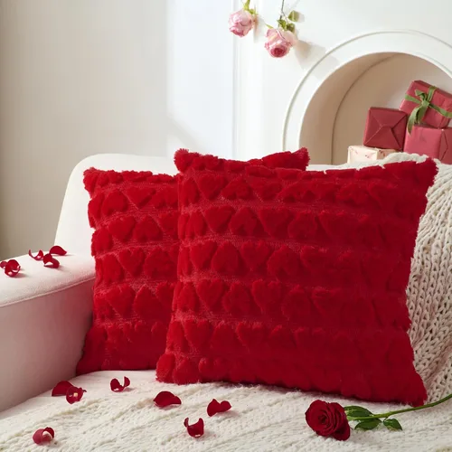 Miniatura 12 de Volcanics - Paquete de 2 fundas decorativas para cojín cuadrado de 24 x 24 pulgadas, de lana sintética y terciopelo, super suave, estilo rural