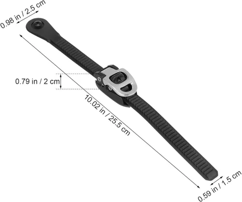 Miniatura 7 de 2 correas de hebilla para patinaje de ruedas: 10 "de largo, cabeza de 0.9", hebillas de repuesto ajustables de alta resistencia de 0.6 pulgadas