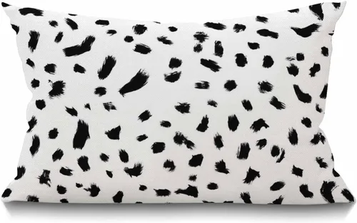 Miniatura 17 de Smooffly - Funda de cojín decorativa con estampado de leopardo para sofá, cintura lumbar, algodón y lino, rectangular, 12 x 20 pulgadas