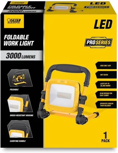 Miniatura 3 de Feit Electric Luz de trabajo LED de 35 W, 3000 lúmenes, luz de inundación ultra brillante, luz de trabajo LED portátil enchufable, clasificación