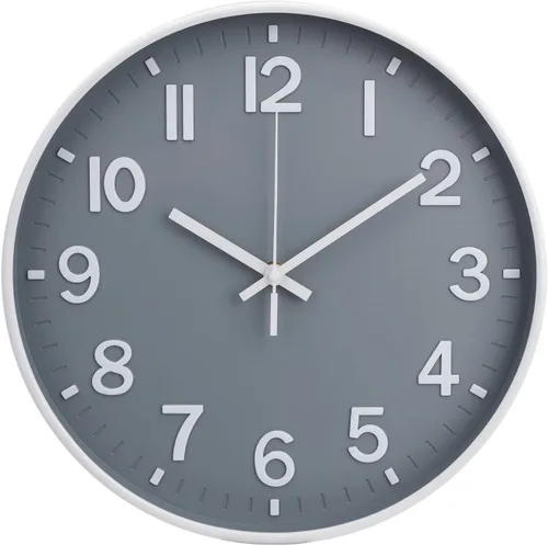 Miniatura 16 de Reloj de pared bakbrand de 12 pulgadas, negro, moderno, simple, de cuarzo, decorativo, silencioso, sin tictac, funciona con pilas, reloj redondo