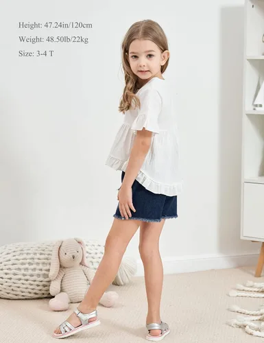 Miniatura 2 de Ropa de niña para niños pequeños, conjuntos cortos de algodón, abrigo casual, pantalones vaqueros, conjuntos de 2 piezas