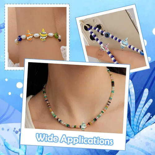 Miniatura 7 de LiQunSweet 10 pcs 10 Colors Handmade Ceramic Porcelain Fish Beads Ocean Animals Spacer Beads for DIY Jewelry Bracelet Necklace Earring Crafts Bag