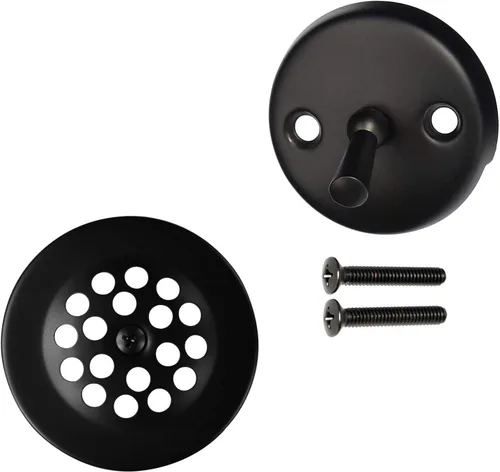 Miniatura 6 de Westbrass R92-62 - Juego de molduras para bañera de palanca de viaje de 3-1/8 pulgadas con placa frontal de desbordamiento de 2 agujeros, negro mate