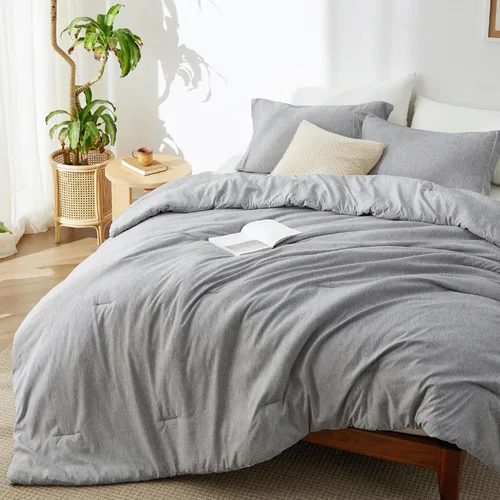 Miniatura 63 de Bedsure - Juego de edredón queen - Juego de ropa de cama refrescante y cálida, ropa de cama reversible gris claro para todas las estaciones, 3 03