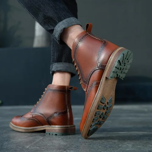 Miniatura 9 de Botas Chelsea para hombre, elegantes y cómodas, de cuero, con cremallera
