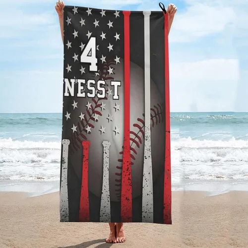 Miniatura 8 de Toalla de playa de fútbol personalizada para hombres, mujeres y niños, toallas de piscina de fútbol de 30 x 60 pulgadas, 33 x 52 pulgadas, toalla