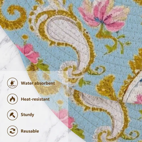 Miniatura 3 de 3 piezas Salvamanteles para olla instantánea de 15 pulgadas Absorbe agua caliente Pan Holder Decoración de baño alfombrilla de cocina Retro Moda