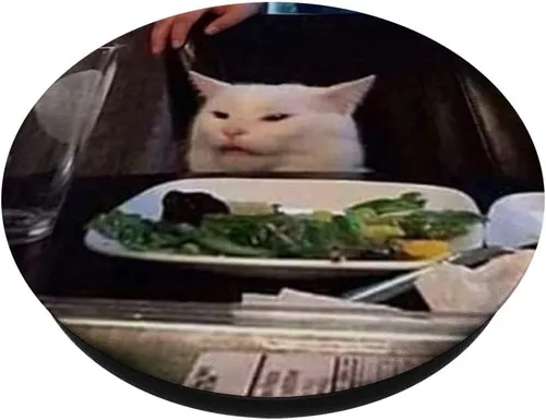 Miniatura 2 de Disgusted Cat PopSockets - Agarre y soporte para teléfonos y tabletas, Negro
