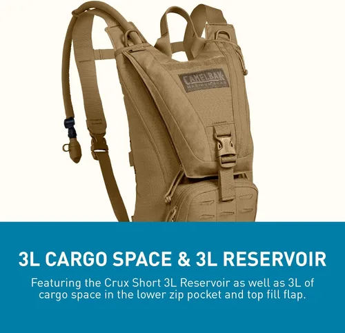Miniatura 5 de CamelBak Ambush - Mochila táctica de hidratación con bolsa de reservorio Mil Spec Crux de 100oz/3L - MOLLE, Coyote Coyote 2.0