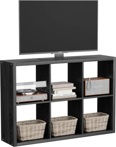 Miniatura 12 de Organizador de almacenamiento de 3 cubos de una fila, estante de cubo con tablas gruesas de alta resistencia, 13.31 pulgadas de largo x 9.37