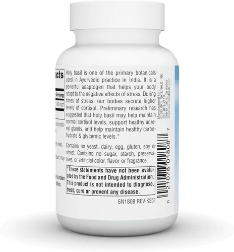 Miniatura 4 de Source Naturals Serene Science Extracto de albahaca sagrada, soporte suprarrenal* 450 mg - 60 Cápsulas