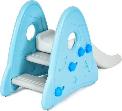 Miniatura 6 de BABY JOY Tobogán para niños, juego independiente de mini tobogán escalador para uso en interiores y exteriores, juego de juguete para niños