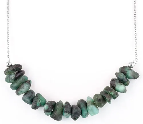 Regalos para mamá, joyería de esmeralda cruda para mujer, piedra natural, cristales ásperos y piedras curativas, collares de barra delicados para