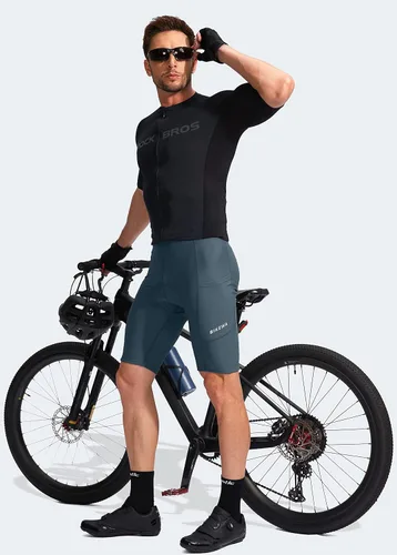 Miniatura 6 de Bikewa Pantalones cortos de ciclismo para hombre con acolchado 3D para ciclismo de carretera, ciclismo de montaña, ciclismo UPF 50+, bolsillos