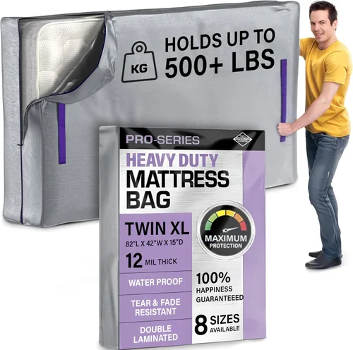Miniatura 13 de Protector de colchón Full XL para mudanza y almacenamiento, resistente 10 mil de grosor, impermeable, para mudanzas, cremallera y 8 asas