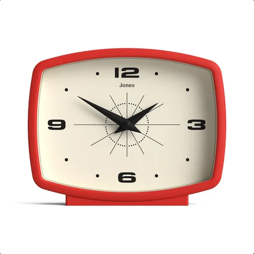 Miniatura 10 de JONES CLOCKS® Reloj de Escritorio Film Diseño Rectangular Retro Negro Diseño Retro, Combinando Estilo de Mediados de Siglo con un Acabado