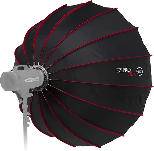Miniatura 5 de Fotodiox Caja de luz parabólica EZ-Pro DLX de 48 pulgadas con Balcar, Alien Bees y Einstein compatible con Speedring – Caja de luz plegable rápida