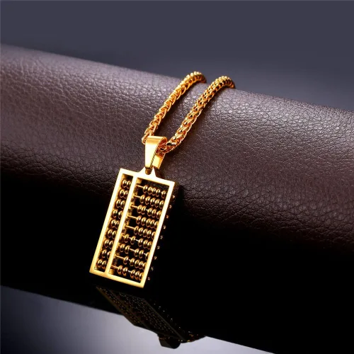 Miniatura 7 de U7 Punk Necklaces Stainless Steel 18K Gold Plated Large Hip Hop DaggerKnifeSwordSteampunk GearLarge Razor Blade Pendant Necklace for Men Women