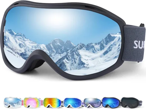 Miniatura 11 de Supertrip Gafas de esquí para hombres y mujeres, antivaho para nieve, protección UV, gafas de snowboard para adultos y jóvenes