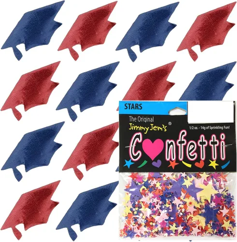 Miniatura 12 de Confetti Grad Cap Negro, Azul Marino Combo - 2 bolsas de media onza (1 oz)