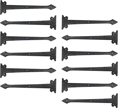 Miniatura 5 de Adonai Hardware Agee - Correa de aluminio resistente de 7 pulgadas con bisagra frontal falsa o falsa o falsa (paquete de 4, latón antiguo)