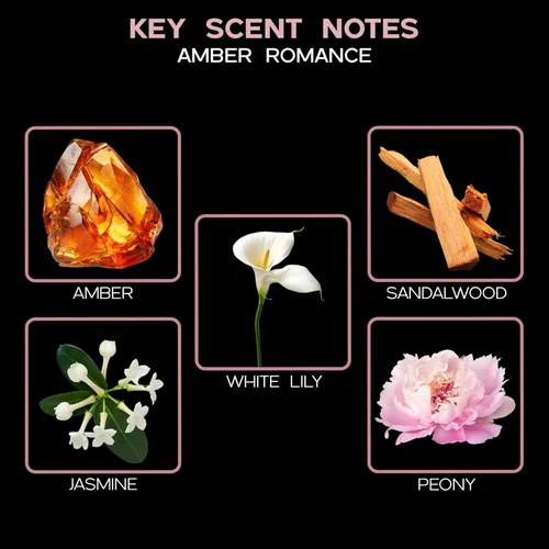 Miniatura 5 de Set de difusor de cañas, difusor de aceite perfumado con aroma a ámbar romántico y varillas, accesorios de fragancia para el hogar para decorar