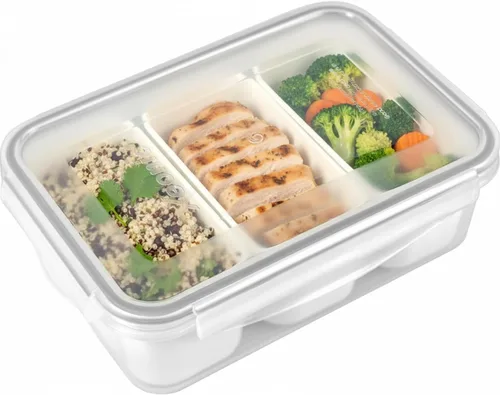 Miniatura 13 de carrotez Recipientes de almacenamiento de alimentos con 2 compartimentos removibles, recipientes para bocadillos con tapas herméticas, control