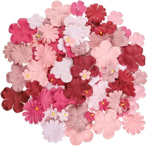 Miniatura 9 de Hecho a mano, 100 unidades de flores mixtas de 0.709 in - 2 pulgadas de papel de morera flores de papel de morera para álbumes de recortes, boda