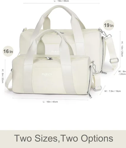 Miniatura 7 de Bolsa de gimnasio para mujeres y hombres con compartimento para zapatos y bolsillo para artículos húmedos, bolsa de lona para viajes, deportes