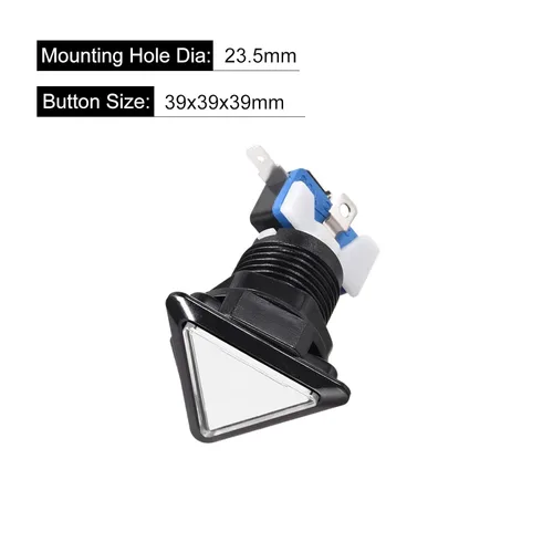 Miniatura 2 de Juego Botones Triángulo Push Interruptores Luz LED con Micro Interruptores [para Juego Arcade] 1.535x1.535x1.535 in Blanco 5