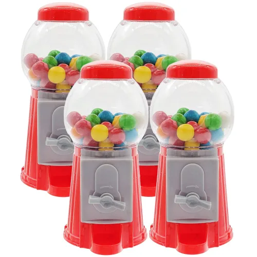 Miniatura 12 de Paquete de 2 mini máquina de chicles de 5 pulgadas sin dispensador de goma de mascar de plástico para caramelo, máquina expendedora de caramelos