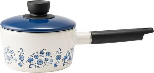 Miniatura 9 de Fuji - Patrón de reimpresión esmaltado de los años 70, Showa Retro, esmalte, olla con una sola mano, bandeja para leche, 5.5 pulgadas (5.5 in)