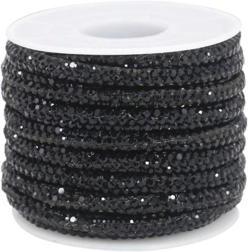 Miniatura 2 de Cuerda de purpurina con strass de 6 yardas, 0.17" de ancho, cordones brillantes para zapatos, ideal para hacer joyería DIY