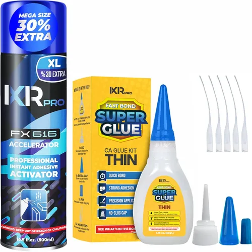 Miniatura 16 de CA Glue con Kit Activador 1.75 oz Pegamento de Cianoacrilato de Viscosidad Media 16.9 oz Spray Activador SuperGlue de Alta Resistencia para Rellenar