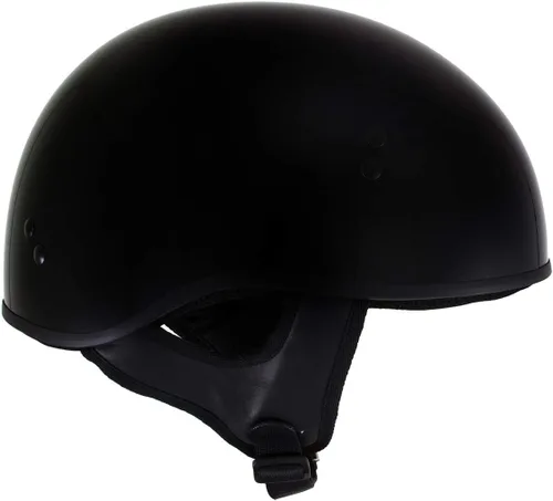 Miniatura 4 de Hot Leathers HLT68 Gloss Black The O.G. Advanced DOT Skull Cap Motorcycle Half Helmet Biker