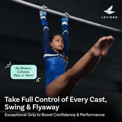 Miniatura 2 de Juego de agarres de gimnasia para niñas de gimnasia, agarres con cuero suave, correas de velcro y agujeros ajustables para los dedos, para todas