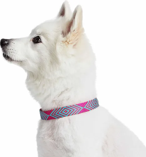 Miniatura 6 de Blueberry Pet - Collar ajustable para perro con forma de diamantes tribales del sudoeste en francés rosa con hebilla de metal, cuello 9-12.5