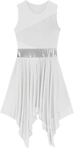 Miniatura 156 de easyforever Vestido de baile sin mangas con bloques de color para mujer, alabanza litúrgica, ropa de baile lírico, vestido de bata de adoración
