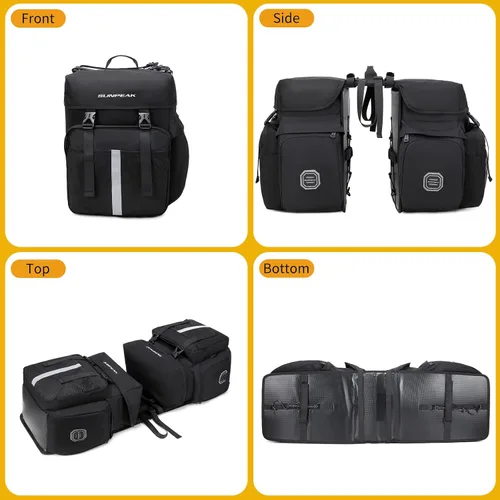 Miniatura 6 de Bolsa de Accesorios para Bicicleta Sunpeak Alforjas para Portaequipaje Trasero de Bicicleta 45L Bolsa de Sillín Impermeable para Bicicleta