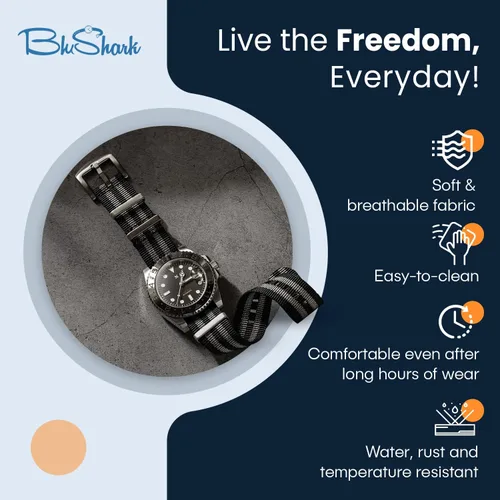 Miniatura 4 de BluShark La correa para reloj de nailon de alta calidad original, varios tamaños y estilos
