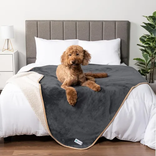 Miniatura 37 de PETAMI Manta impermeable de forro polar Sherpa para gatos y perros, color beige, talla S