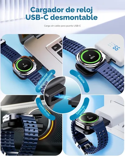 Miniatura 4 de EGV Cargador inalámbrico para Samsung - Estación de carga inalámbrica 3 en 1 para Galaxy S25 Ultra S24 S23, Z Fold Flip 7/6, cargador de reloj