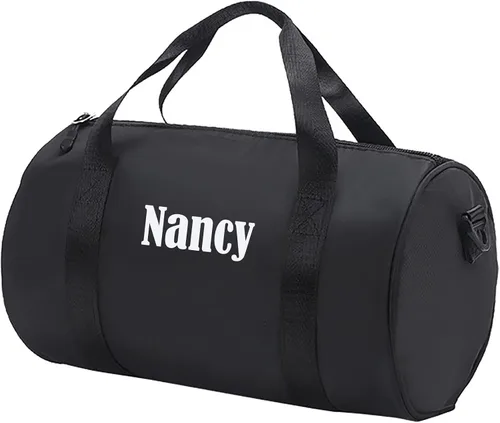 Bolsa de lona personalizada, nombre bordadopatrón deportivo, bolsa de viaje con compartimento para zapatos, regalo personalizado para hombres,
