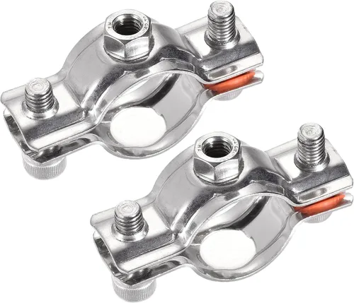 Miniatura 13 de uxcell Soportes de tubería de montaje en techo de pared, abrazadera de soporte de tubo ajustable de acero inoxidable 304 para tubo de 0.591-0.748