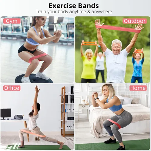 Miniatura 2 de Resistance Bands for Working Out, 5-Pack Elastic Loop Exercise Bands for Strength Training Stretching, Home Gym Equipment for Pilates Yoga Physical