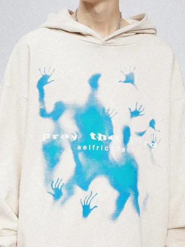Miniatura 6 de Aelfric Eden Sudaderas con capucha con estampado vintage, sudadera casual de gran tamaño, manga larga, ropa urbana con capucha