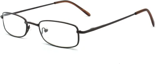 Miniatura 3 de 5 pares de lentes de lectura rectangulares de metal para hombres y mujeres, multicolor café