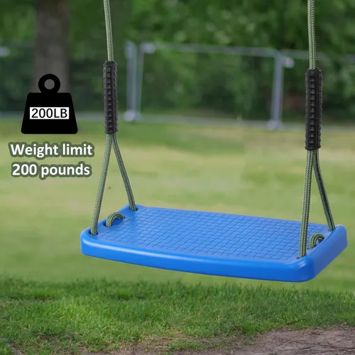 Miniatura 6 de Juego de columpios de plástico de repuesto resistente, con cuerda ajustable antideslizante para colgar en el árbol, accesorios para interiores y Azul