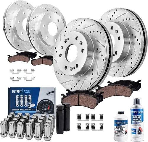 Miniatura 14 de Detroit Axle - Rotores de freno para Ford Mustang 2015, 2016, 2017, 2018, 2019, 2020, 2021, 2022, 2023, repuesto de rotores de freno de disco
